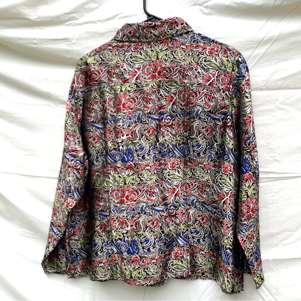 Chicos Floral Paisley Silk Blend Blazer Womens Sz… - image 7